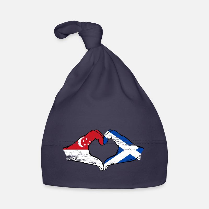 Singapour Drapeau de l’Écosse mains forme de coeur utilisé Bonnet bio Bébé