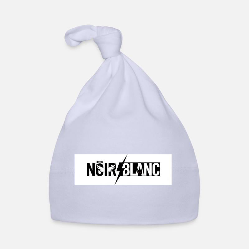NoirBlanc Éclair Grafique – Logo Contraste - Bonnet bio Bébé - ciel