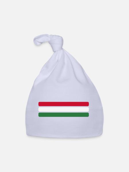 Ungarn Flagge Minimal - Fahne Fan Streifen Design - Baby Bio-Mütze - Sky - Vorne