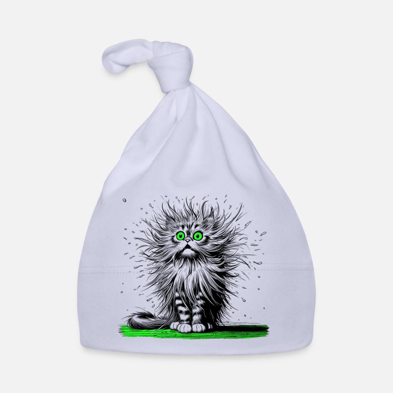 Chat, Bande Dessinée, Drôle, Drôle - Bonnet bio Bébé - ciel