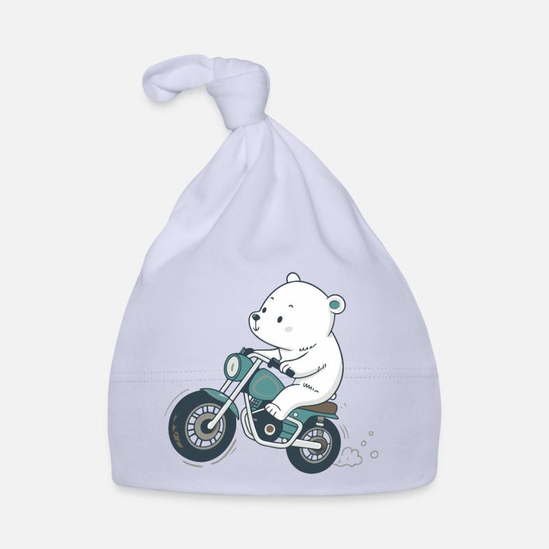 Vintage Motorcycle Teddy Bear Organic Baby Cap