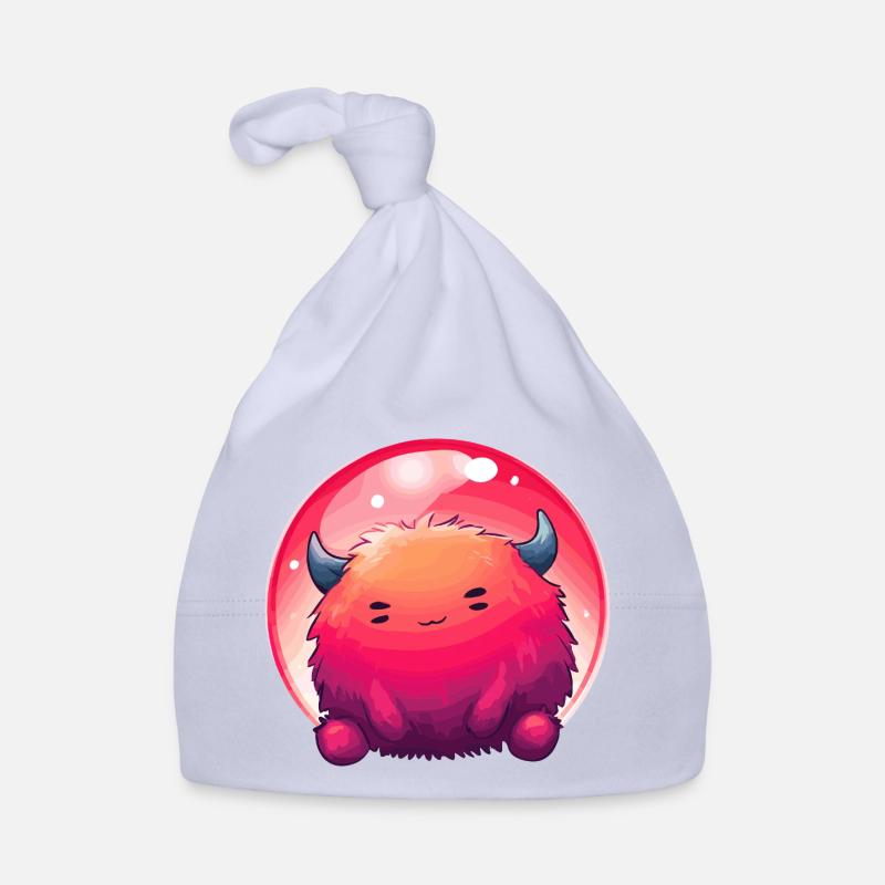 Fluffy Monster Face Gradient Organic Baby Cap