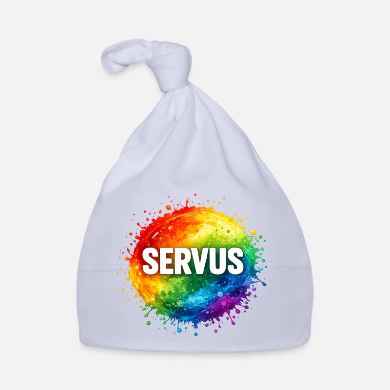 Explosion colorée SERVUS - Bonnet bio Bébé - ciel