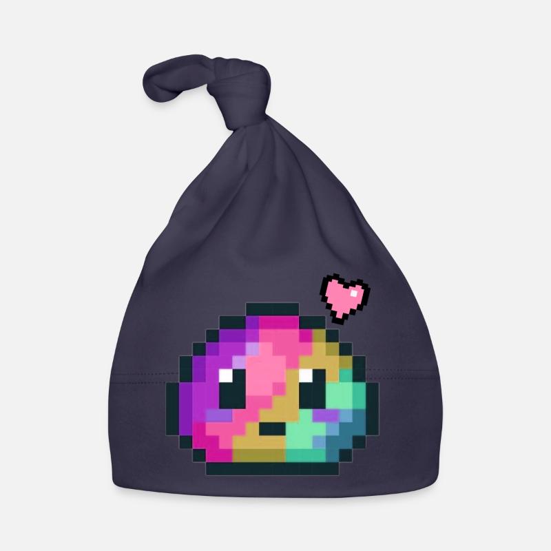 Pixel Farbexplosion Herz 8 Bit Retro Style  Baby Bio-Mütze