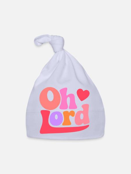 Oh Lord - Organic Baby Cap - sky - Front