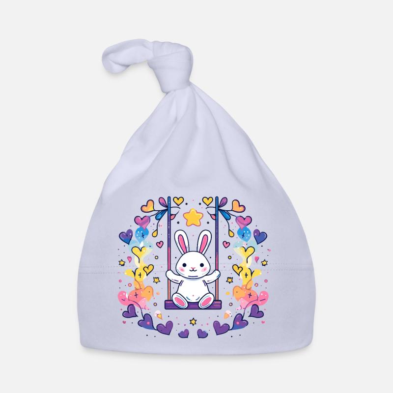 Cheerful bunny swing design Organic Baby Cap