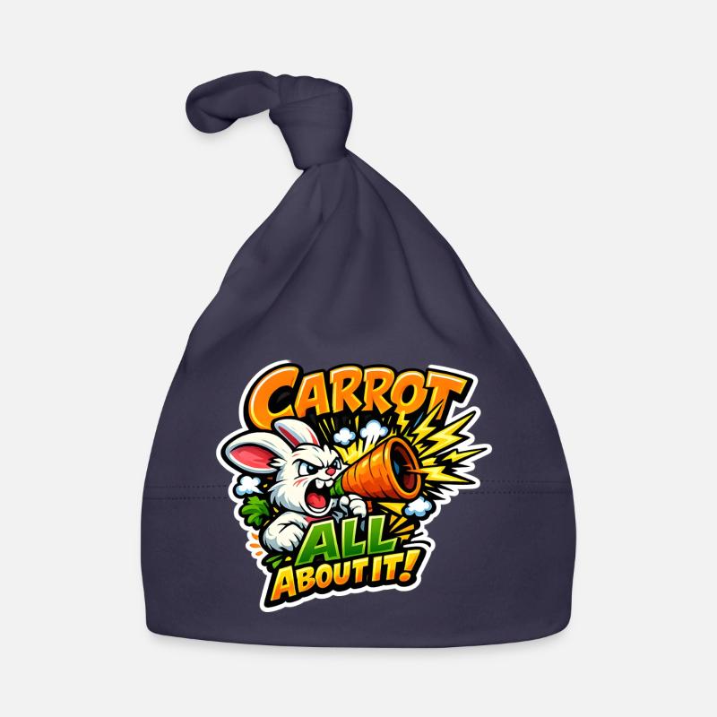 Karotten Megafon Bunny – Comic Stil Baby Bio-Mütze