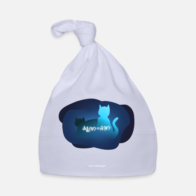 Erwin Schrödinger — Équation et chat - Bonnet bio Bébé - ciel