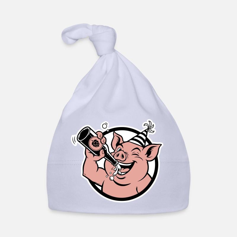 Cochon avec bouteille de célébration Bonnet bio Bébé