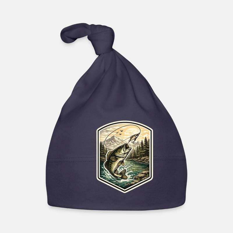 Fish jump at the mountain lake Organic Baby Cap