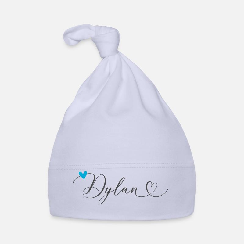 Dylan Surname First name Calligraphy Heart Organic Baby Cap