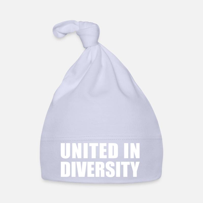 UNITED IN DIVERSITY SPRUCH GESCHENK PRIDE HUMANITY Baby Bio-Mütze