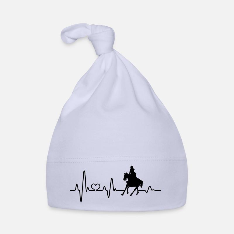 Pferd Reiterin Reiten Mädchen Herzschlag Reiter - Baby Bio-Mütze - Sky