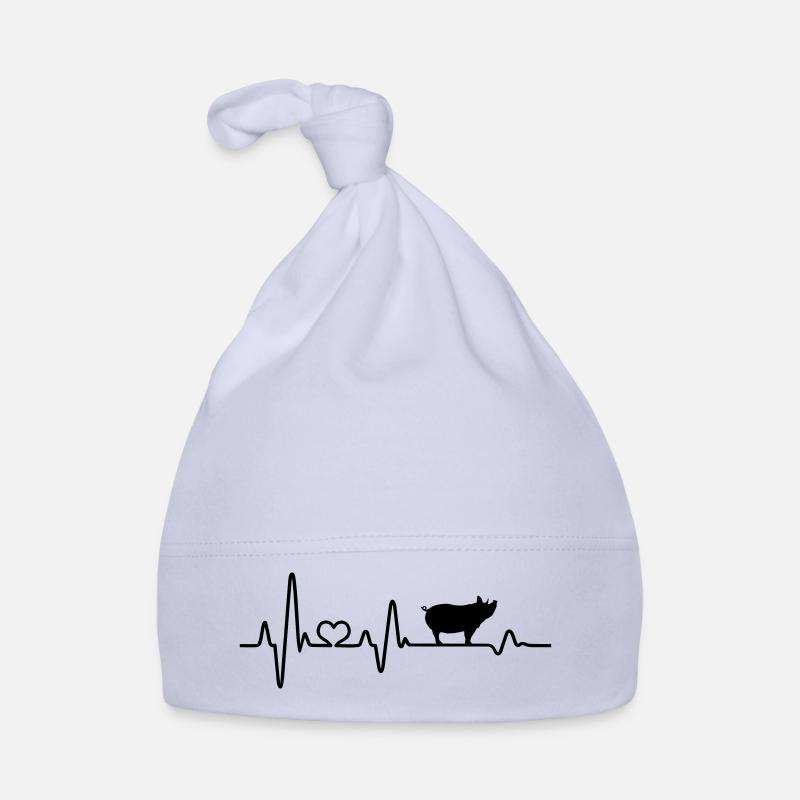 Battement de cœur de cochon éleveur de cochons - Bonnet bio Bébé - ciel