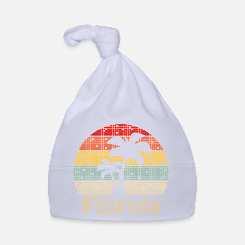 Vacances rétro 8bit en Floride Bonnet bio Bébé