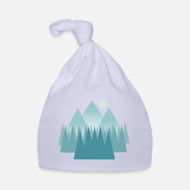 Astral mountain landscape in blue tones Organic Baby Cap
