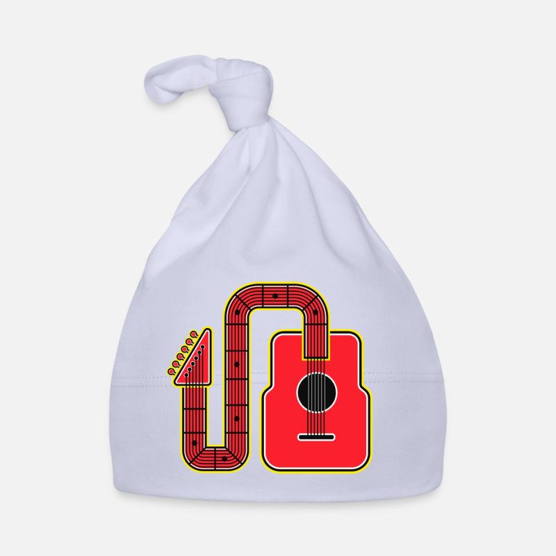 Red Abstract Shape Guitar Organic Baby Cap