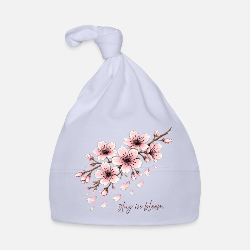 Kirschblüte Kirsche Blüte Fleur de cerisier - Bonnet bio Bébé - ciel