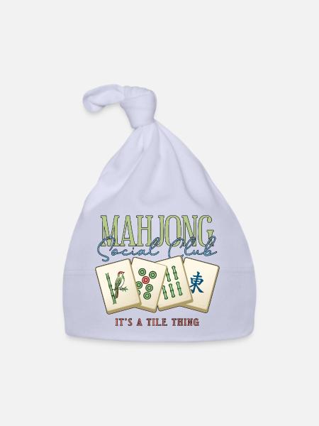 Mahjong Social Club Club Fliesen-Ding - Baby Bio-Mütze - Sky - Vorne