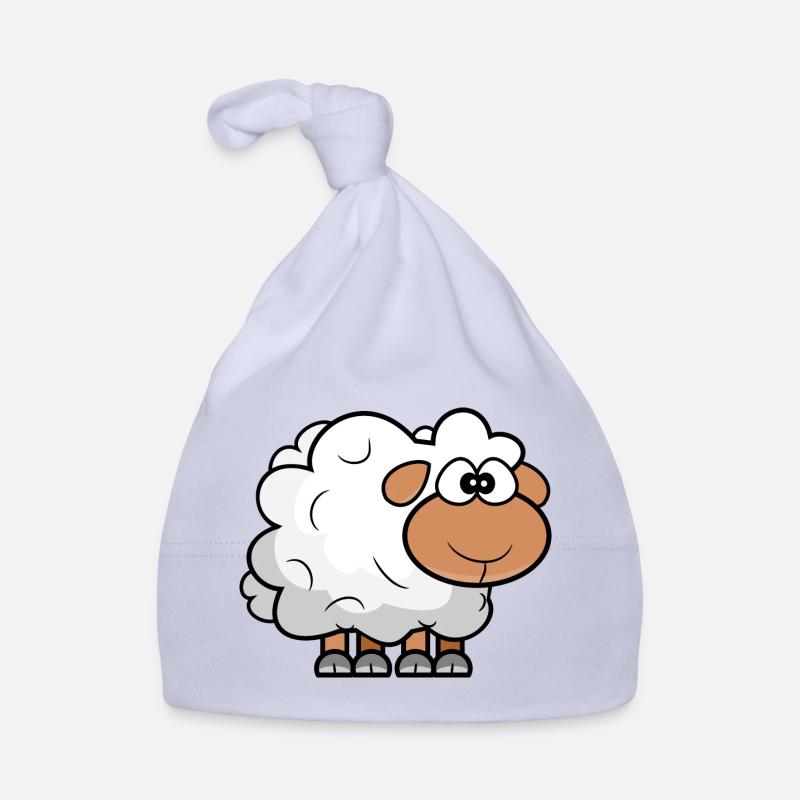 Moutons comiques de dessin animé - Bonnet bio Bébé - ciel