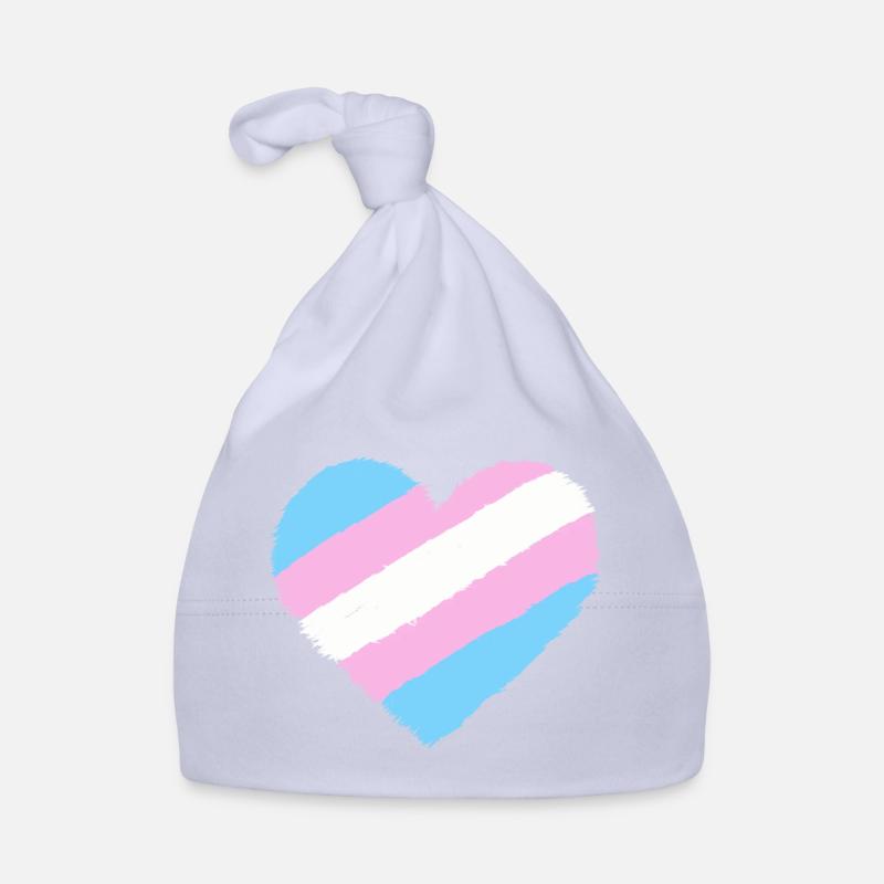 Cœur trans - Bonnet bio Bébé - ciel