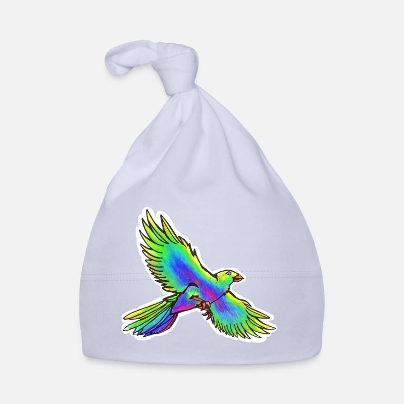 Oiseau de paradis (jaune-vert-bleu) Bonnet bio Bébé