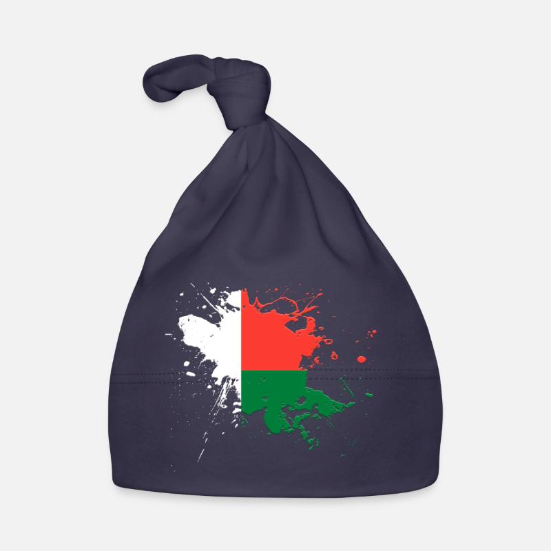 Le drapeau de Madagascar comme taches de peinture Bonnet bio Bébé