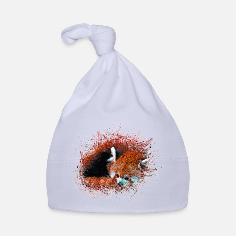 Ours panda rouge Bonnet bio Bébé