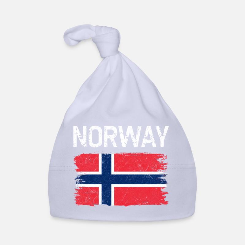 Norway Flag Brush Texture Organic Baby Cap