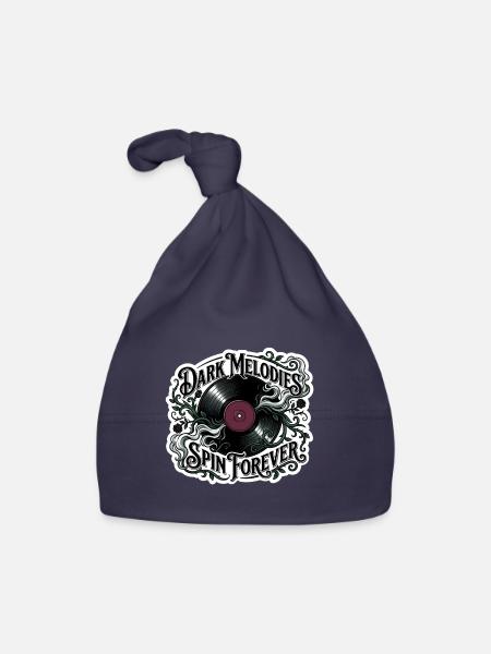 Dark Melodies Spin Forever - Organic Baby Cap - navy - Front
