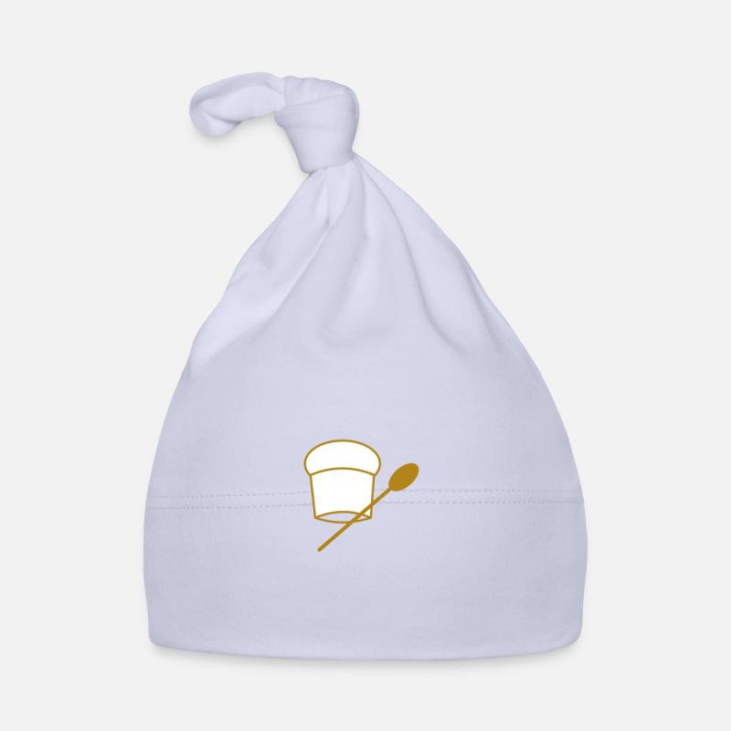 Cuillère en bois - Bonnet bio Bébé - ciel
