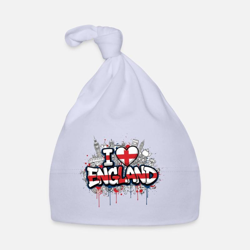 Drapeau de l’Angleterre Love Graffiti Design - Bonnet bio Bébé - ciel