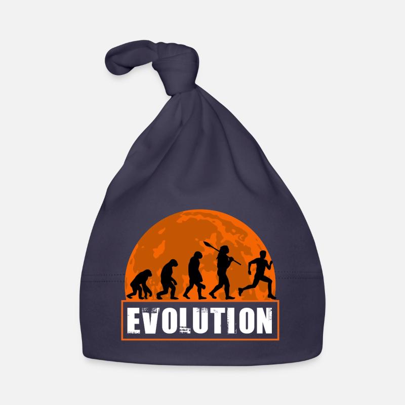 Running Man Evolution Funny Runner Tee Marathon Organic Baby Cap