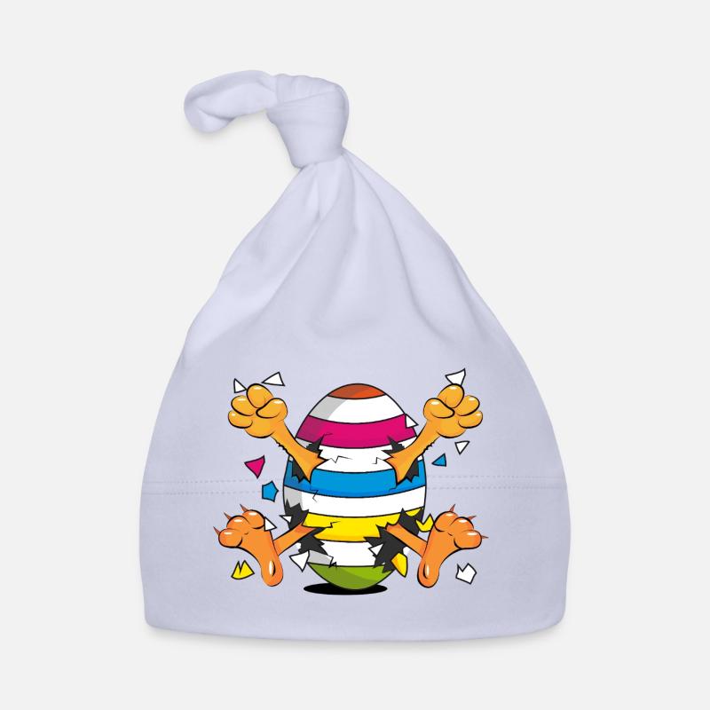 Poussin drôle dans un motif de dessin animé Easter Egg Bonnet bio Bébé