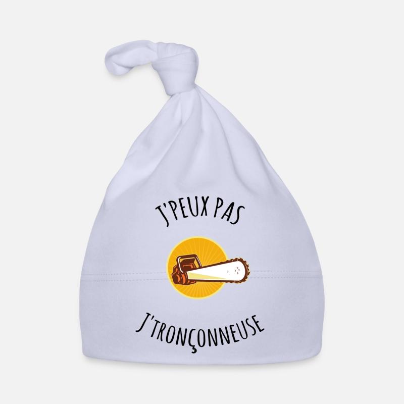Tshirt j'peux pas j'ai tronçonneuse, - Bonnet bio Bébé - ciel