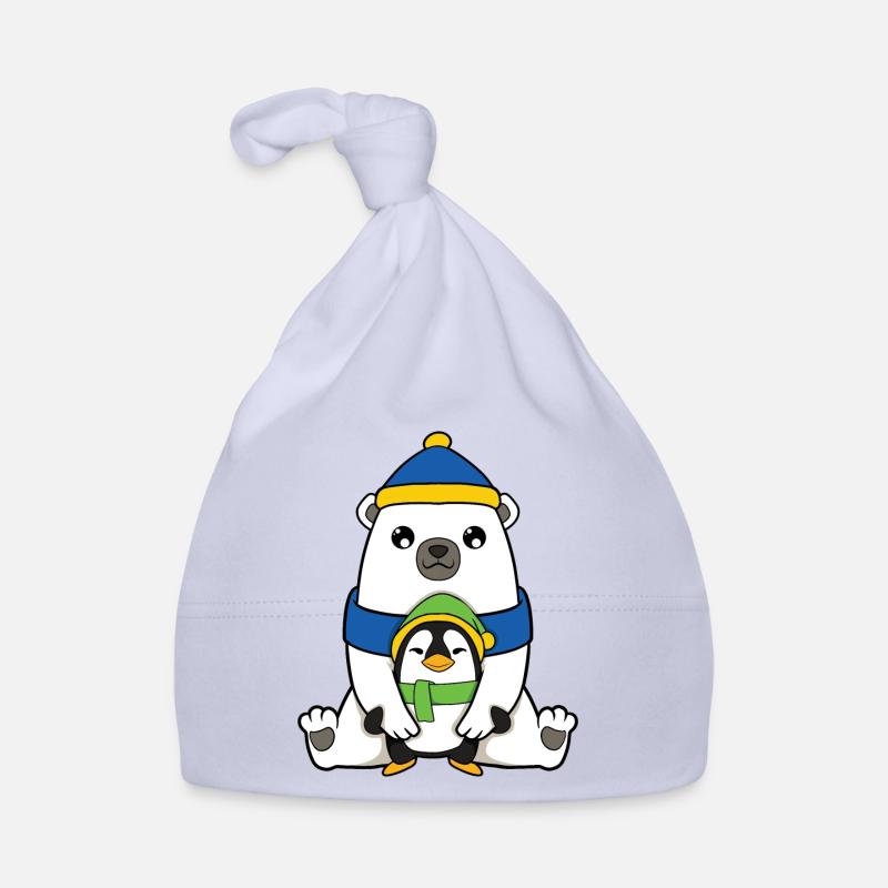 Eisbär mit Pinguin Baby Bio-Mütze