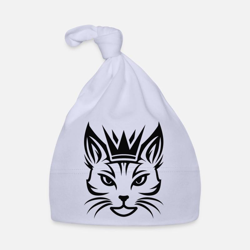 Cat with a large crown Organic Baby Cap