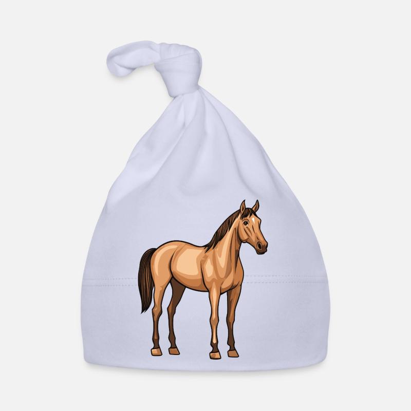 Cheval - Bonnet bio Bébé - ciel