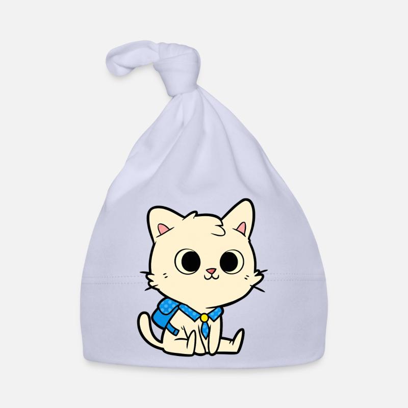Conception de dessin animé de chat d’école mignon Bonnet bio Bébé