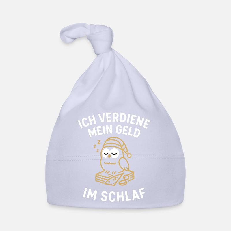 GeldImSchlaf Eule - Baby Bio-Mütze - Sky