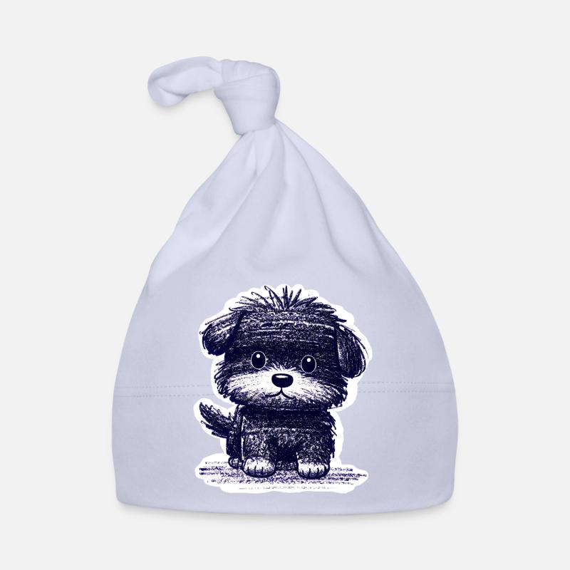 Fuzzy Puppy (Blue) Organic Baby Cap