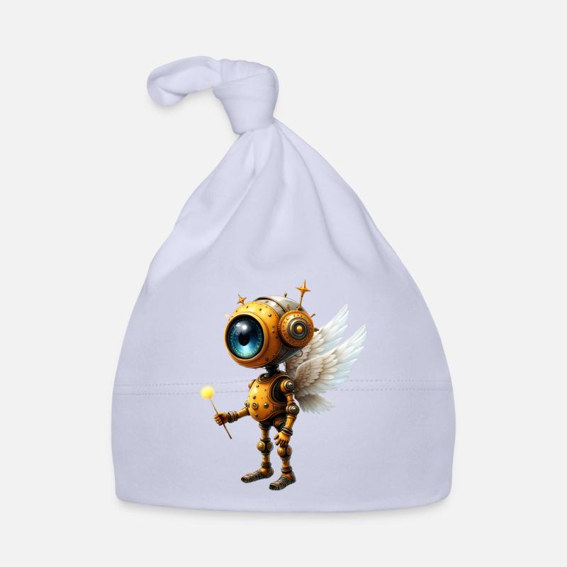 Steampunk Winged Robot Organic Baby Cap