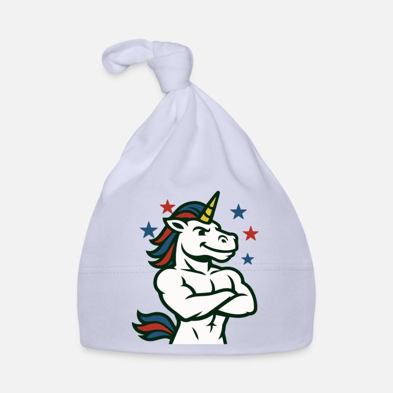 Selbstbewusste Einhorn-Illustration Baby Bio-Mütze