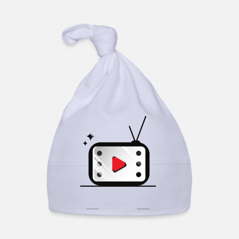 Retro TV Play Button Pattern Organic Baby Cap