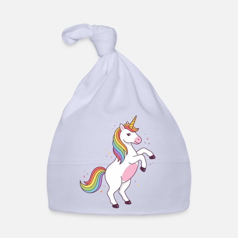 Prancing Rainbow Unicorn Organic Baby Cap