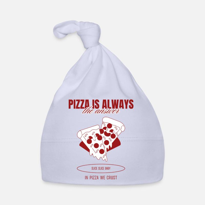 Pizza Is The Answer T-Shirt - Bonnet bio Bébé - ciel