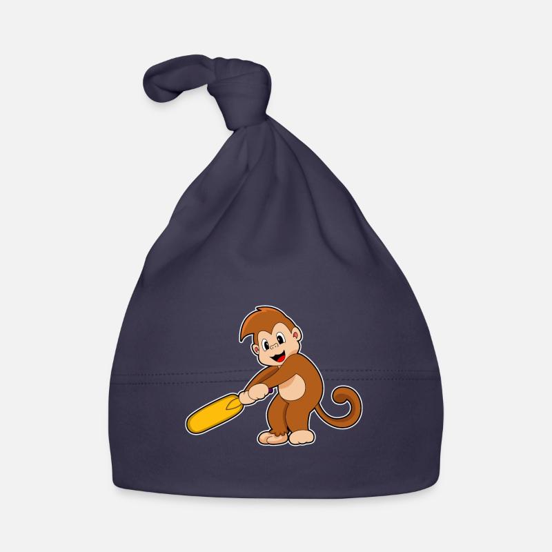 Monkey Cricket Cricket Bat Organic Baby Cap