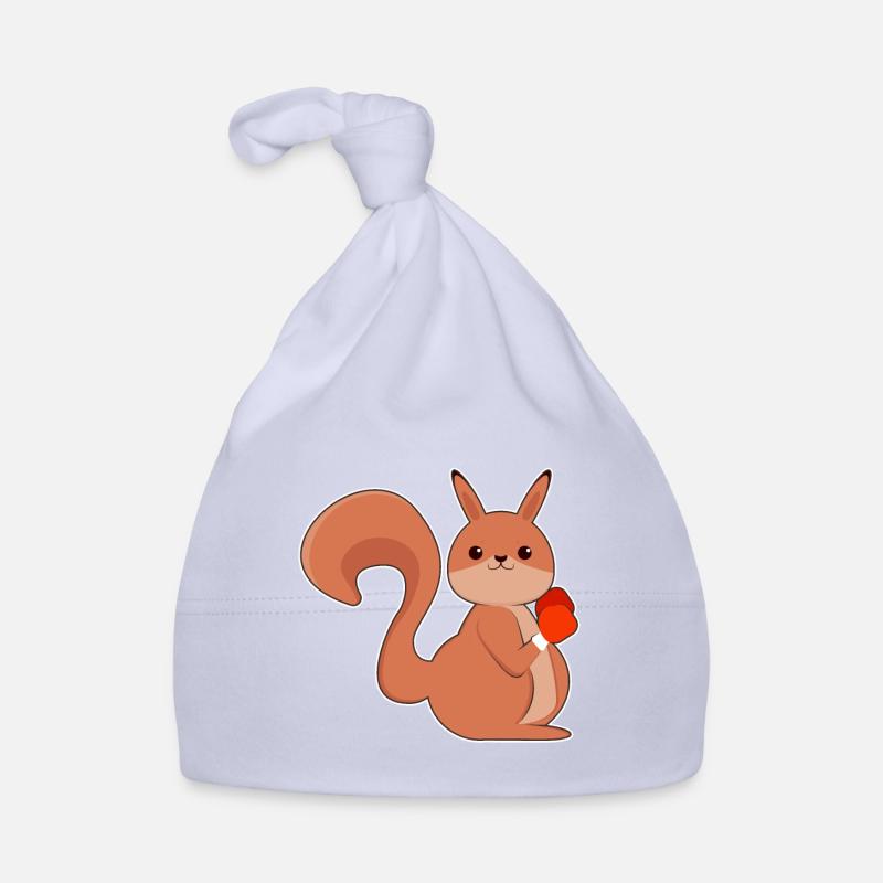 Écureuil comme boxeur avec des gants de boxe Bonnet bio Bébé