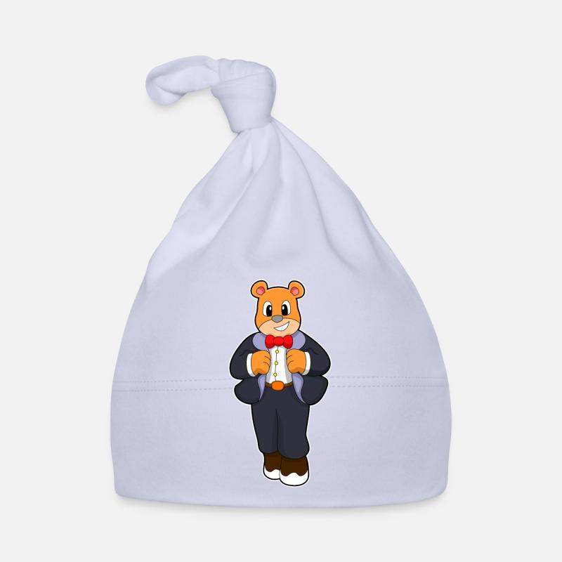 Bär als Bräutigam mit Anzug Baby Bio-Mütze