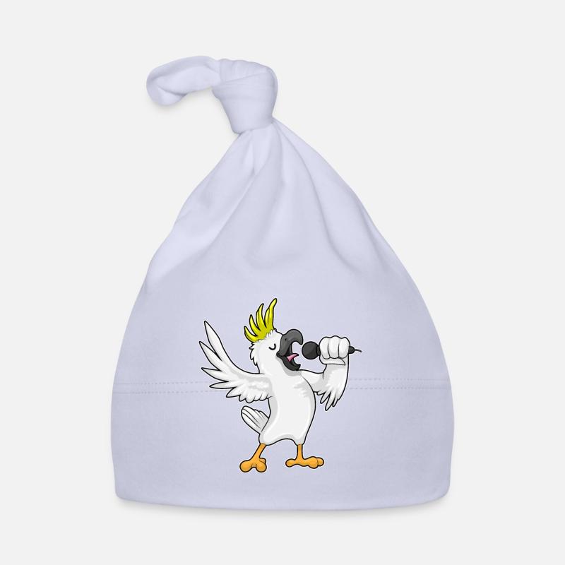 Perroquet en chanteur avec micro Bonnet bio Bébé